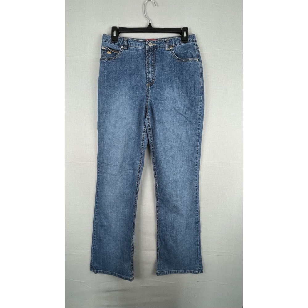 Gloria Vanderbilt Womens Size 8 Blue Jeans Straight Leg Stretch Denim Mid Rise